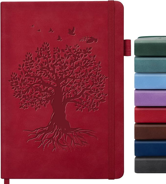 Lined Journal Notebook for Women Men, A5 Hardcover Leather Journals for Writing, 200 Pages Thick Paper, Daily Journal Notebook for Work, School, Note Taking, Business, Travel, College Ruled - Bloomnest