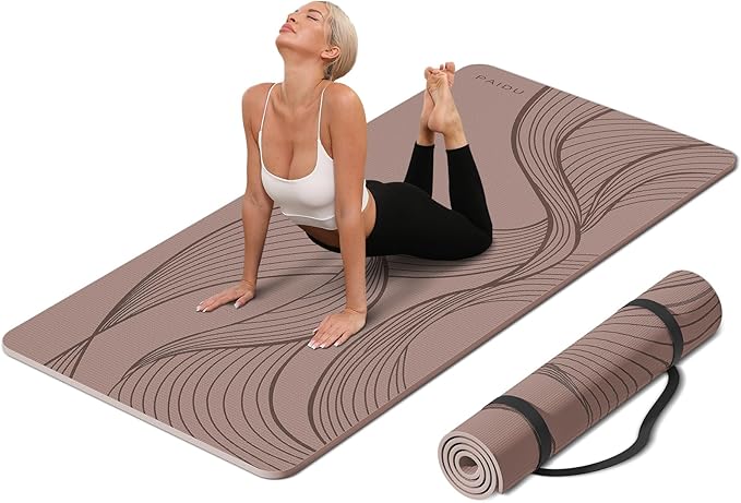 Large Yoga Mat-72’x36’x0.4’ Extra Width ＆ Thick,Comfortable,Non-Slip Exercise Mat-Works Great on All Floor for Stretching,Yoga Studio,Gym or Home Workouts