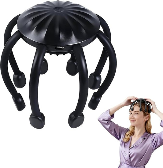 Electric Scalp Massager, 360° Octopus Head Massager Automatic 4 Modes Scalp Stress Relax Device-8 Heads MEDAMOC