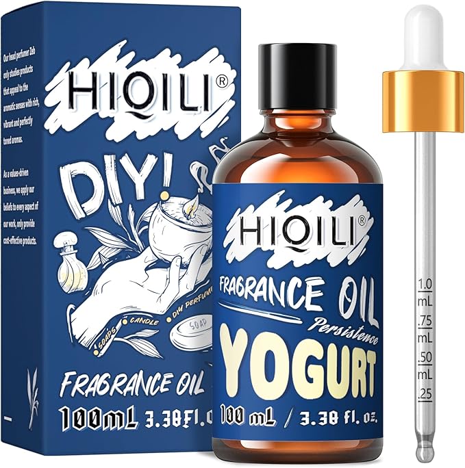 HIQILI Yogurt Fragrance Oil - Gourmand Scents for Essential Oil Diffuser, DIY Candle Making Supplies, Soap Making 3.38 Fl Oz HIQILI