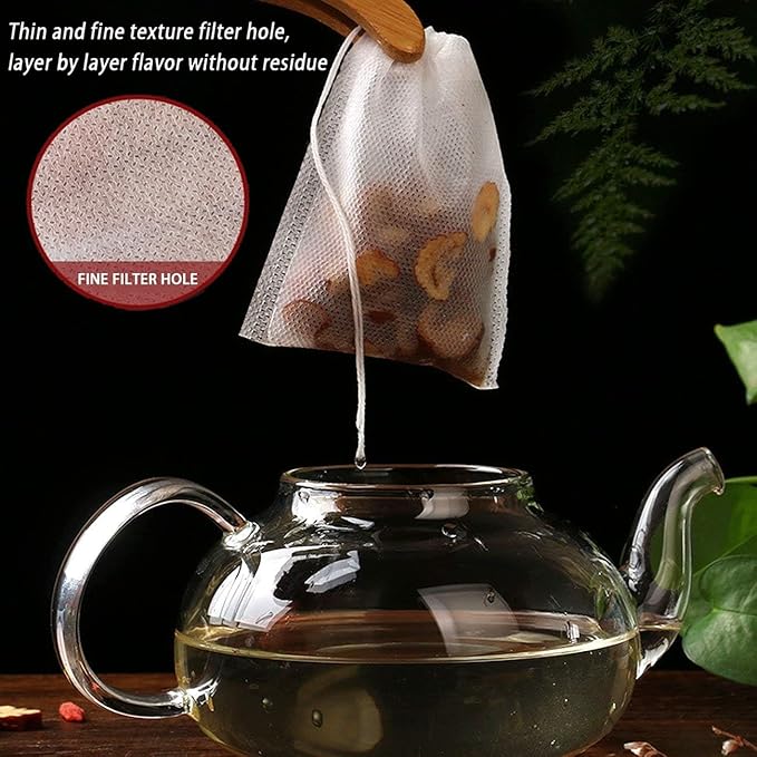 400pcs Disposable Tea Bags for Loose Leaf Tea, Tea Filter Bags with Free Tea Spoon for Loose Tea Loose Leaf Tea, Fillable Tea Infuser Sachets for Loose Tea, Coffee, Herb, Spice and More (3.54"x 2.75")