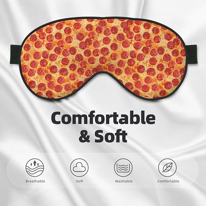 Pizza Pepperoni Sleeping Eye Mask Eye Mask for Sleeping Soft Comfort Eye Shade Blackout Eye Cover for Deep Rest Travel Nap Meditation - Bloomnest