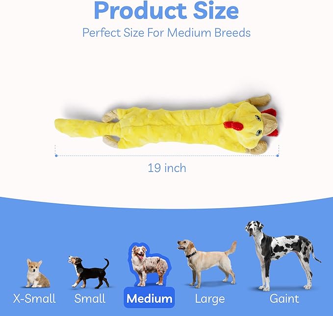 SHARLOVY Dog Squeaky Toys Pack, Bubble Plush Puppy Teething Pet Toys, Crinkle No Stuffing Animals Dog Toy, Doggies Chew for Large Small Medium Breeds - Bloomnest