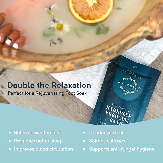 Hydrogen Peroxide Epsom Salt Bath Soak - USA-Made – Patented Bath Salts, Muscle Recovery, & Skin Detoxification – Magnesium Salts for Bathing - Doctor Formulated Pure Epsom Salt (2-Pack) - Bloomnest