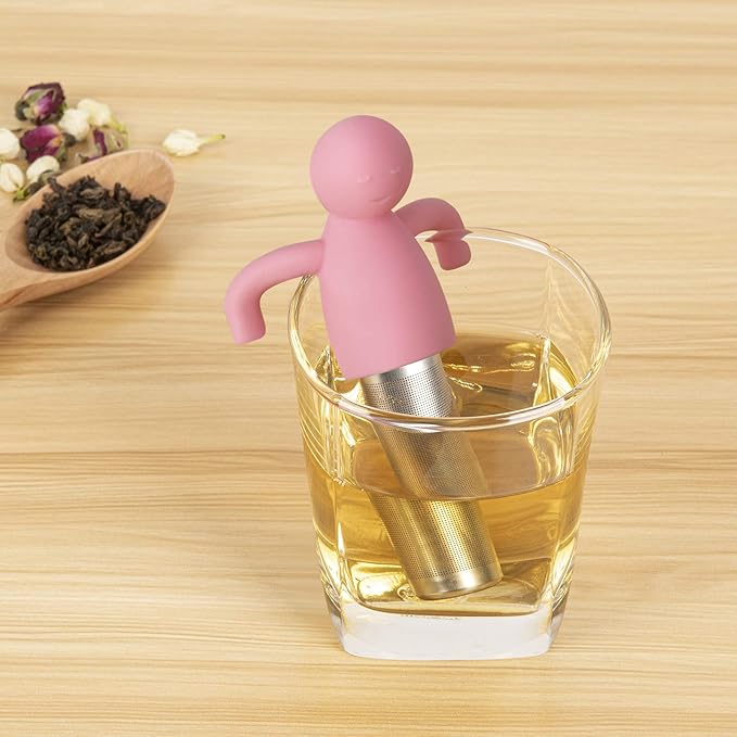 Leden Loose Leaf Tea Steeper Cute Tea Infuser for Girl Kids Extra Fine Mesh Tea Ball Stainless Steel Tea Filter with Silicone Lid for Cup Mug Pot Pink - Bloomnest