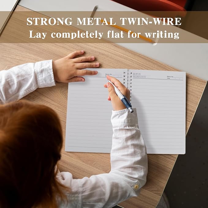 Spiral Notebook Journal, 2 Pcs Hardcover Spiral Notebooks,College Ruled Hardcover Notebook for Work,A5 Notebooks for Work School Note taking, Lined Journal for Women (2pcs Always-Light Blue) - Bloomnest