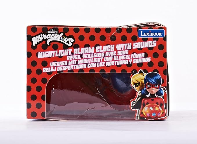 LEXiBOOK - Miraculous Digital Alarm Clock with Night Light Snooze, Clock, Luminous Ladybug, Red Colour - RL800MI - Bloomnest