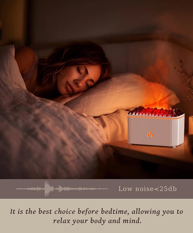 Essential Oil Diffuser, Flame Air Aromatherapy Diffuser, 7 Color Changing Light, Aromatherapy Humidifier with Auto Shut-Off for Home, Bedroom, Yoga, Spa(White) - Bloomnest