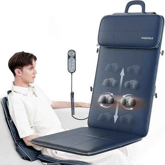 MOUNTRAX Back Massager for Chair, Full Back Massager for Pain Relief Deep Tissue, Massage Chair Pad with Soft S-Curve Design, Versatile Portable Massage Seat Cushion, Chair Massager - Bloomnest