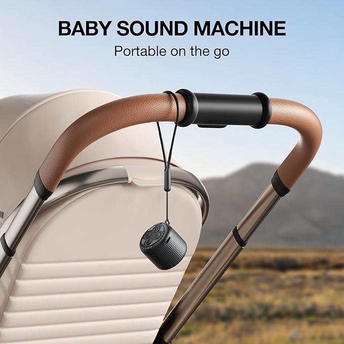 White Noise Machine Baby Portable Sound Machine,LEICEX Travel Sound Machine,15 Non-Looping Sound Timer and Memory Play, Mini White Noise Machine for Sleeping Office Travel （Black） - Bloomnest