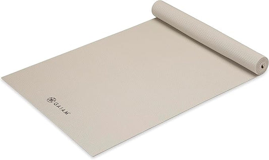 Gaiam Yoga Mat - Premium 5mm Solid Thick Non Slip Exercise & Fitness Mat for All Types of Yoga, Pilates & Floor Workouts (68" x 24" x 5mm) - Bloomnest