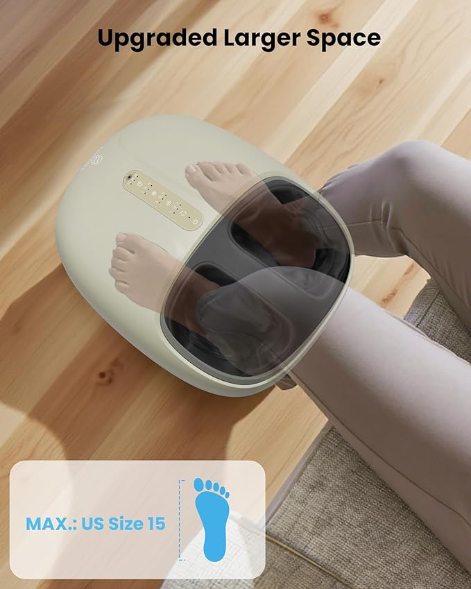 COMFIER FSA Eligible Shiatsu Foot Massager with Heat,Compression, Kneading & Rolling, HSA Electric Feet Massager for Plantar Fasciitis, Foot Warmer Gifts for Mom & Dad,Size Up to 15" - Bloomnest