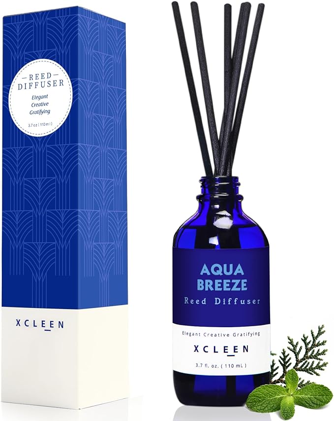 Reed Diffuser Set, Aqua Breeze Scented Oil Diffuser with Sticks, Long-Lasting Home Fragrance Reed Diffusers for Bathroom Office Shelf, Room Fresheners 3.7 Oz - Bloomnest