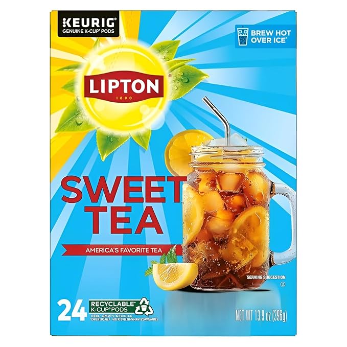Lipton Iced Tea K-Cups, Southern Sweet Black Tea, 24 K-Cup Pods - Bloomnest