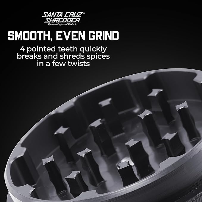 Santa Cruz Shredder Metal Spice Grinder Made in USA (Medium (2.2 Inch), Grey) - Bloomnest