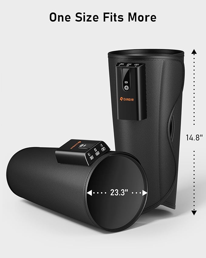 QUINEAR Cordless Calf Massager with Heat and Compression, Leg Massager for Circulation and Pain Relief, Portable Leg Massager with 3 Intensities & 3 Modes, Fast Recovery for Swelling, RLS - Bloomnest