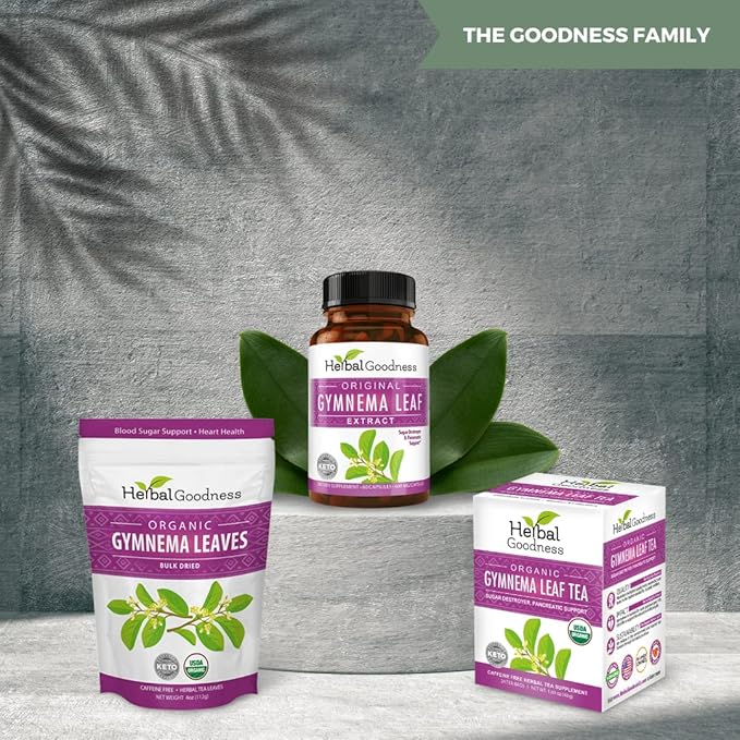 Gymnema Leaf Tea | 100% Organic Herbal Tea for Healthy Metabolism | Natural Sweet Cravings Support | Caffeine-Free, Keto-Friendly, Vegan, Gluten & GMO-Free | 24 Unbleached Tea Bags - Bloomnest