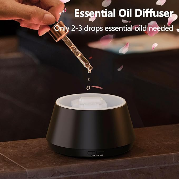 Flame Essential Oil Diffuser, Upgrade 7 Colour Lights Aromatherapy Diffuser, Oil Diffuser, Air Humidifier, Aroma Diffusers for Home, Bedroom, Office, Yoga, Timer & Waterless Auto Off - Bloomnest