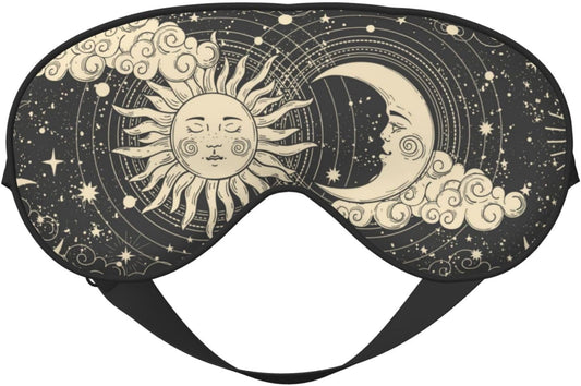 Sleep Eye Mask Mandala Vintage Boho Sun Moon Sleep Mask for Women Men Comfortable Eye Mask with Adjustable Strap Soft Eye Cover Blindfold for Travel Yoga Nap Shift Work