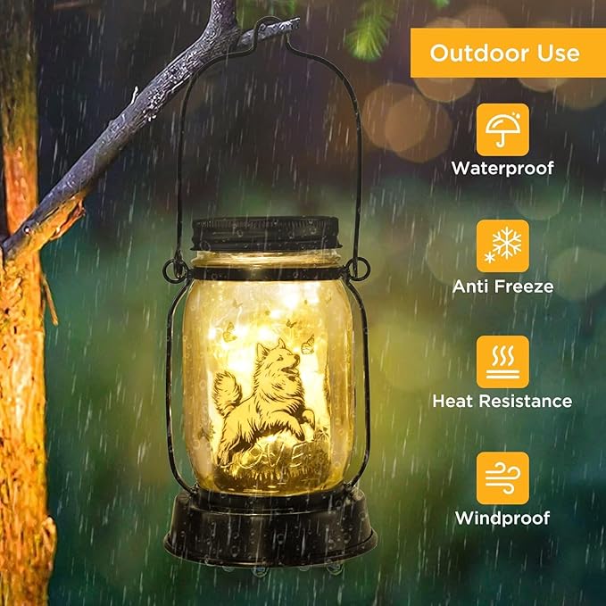 kyoryuger Samoyed Gifts for Women/Men Samoyed Dog Solar Lanterns Mom Birthday Dog Lovers Lantern Pet Loss Pet Memorial Lights Solar Garden Decoration for Yard, Patio,Backyard,Porch Torches - Bloomnest