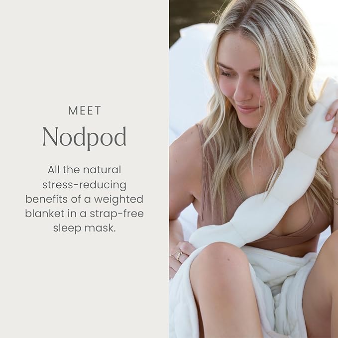 Nodpod Gentle Pressure Sleep Mask | Patented Light Blocking Design for Sleeping, Traveling & Relaxation - Bone - Bloomnest
