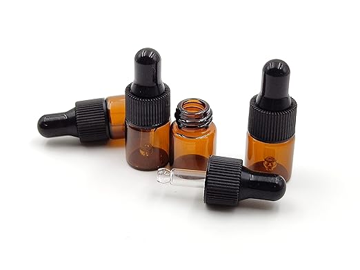 15Packs 2ml Tiny Amber Glass Mini Dropper Bottles for Essential Oils, Cosmetics, and Liquid Small Empty Travel Sample Vials with Dropper and Black Caps