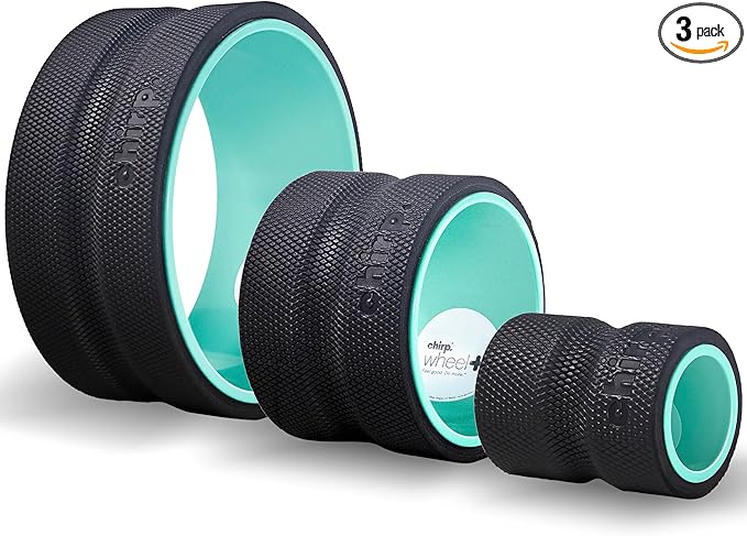 Chirp Wheel Foam Roller – Targeted Back & Neck Relief, Lumbar Spine Stretcher, Spinal Decompression Back Stretcher, Massage Roller with Density Foam for Physical Therapy, Supports 500lbs, 3-Pack Mint - Bloomnest