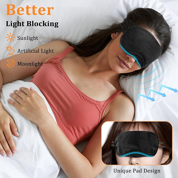 HOFASON 200 Pcs Bulk Eye Mask Sleep Mask Blindfolds Eye Cover for Party Games Team Building Travel, Disposable Sleeping Masks for Women Men Kids with Nose Pad and Elastic Strap(Black) - Bloomnest