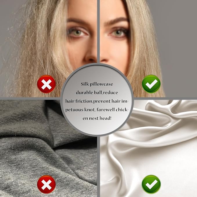 Silk Pillow Cases 2 Pack,Soft Breathable and Sliky Queen Size Pillow Cases Set of 2,Natural Mulberry Silk Pillowcase Set of 2 for Hair and Skin with Hidden Zipper (Beige,20"X 30",2pcs) - Bloomnest