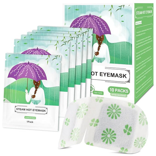 10 PCS Steam Eye Masks Unscented Heated Eye Mask Self Heating for Eyes, Disposable Warming Eye Mask for Sleep, Unscented Scent Eye Steam Mask for Spa/Travel, Stress Relif & Relaxation Gifts for Women