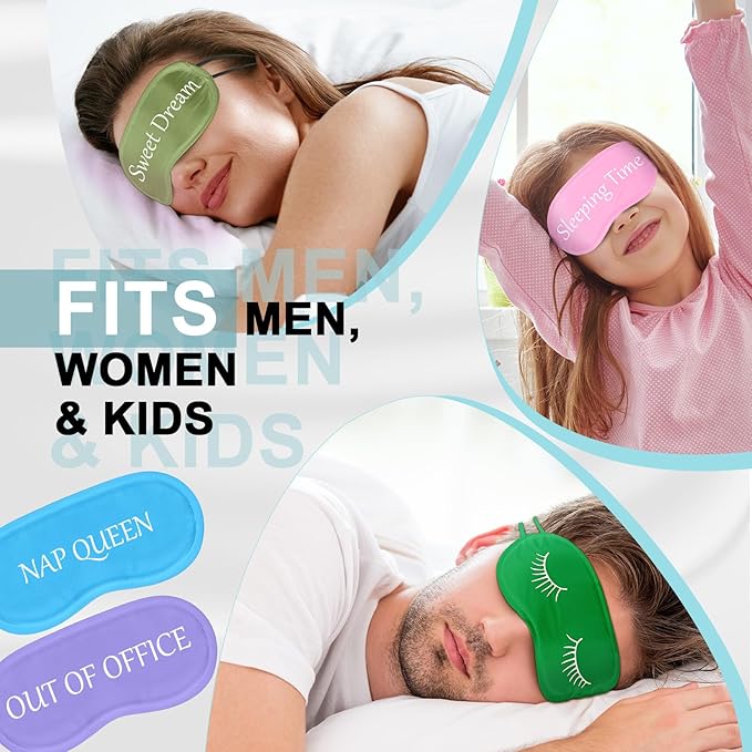 Eurzom 40 Pcs Funny Sleep Eye Mask Soft Night Sleep Mask Bulk for Sleeping Blackout Blindfolds with Adjustable Strap for Women Men Kids Travel Nap Meditation Party Gifts Favors(Colorful) - Bloomnest