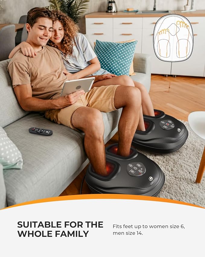 CooCoCo HSA Store Eligible Foot Massager with Heat, Plantar Fasciitis Feet Massager with Remote, Deep Kneading & Compression, FSA Foot Warmer for Home Office, Christmas Gifts for Women Men Mom Dad - Bloomnest