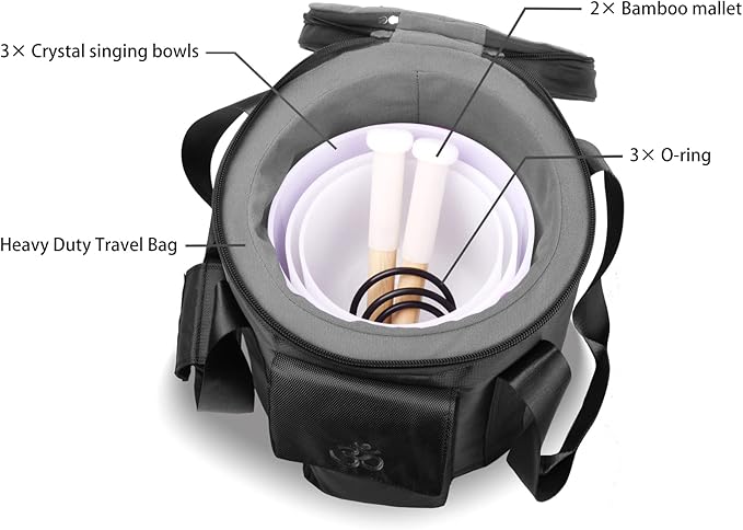 FMTY 7inch 8inch 9inch Crystal singing bowls set sound bowl for healing Mindfulness, Meditation, Yoga, Spiritual and Body Healing Chakra Bowl (D+E+F)