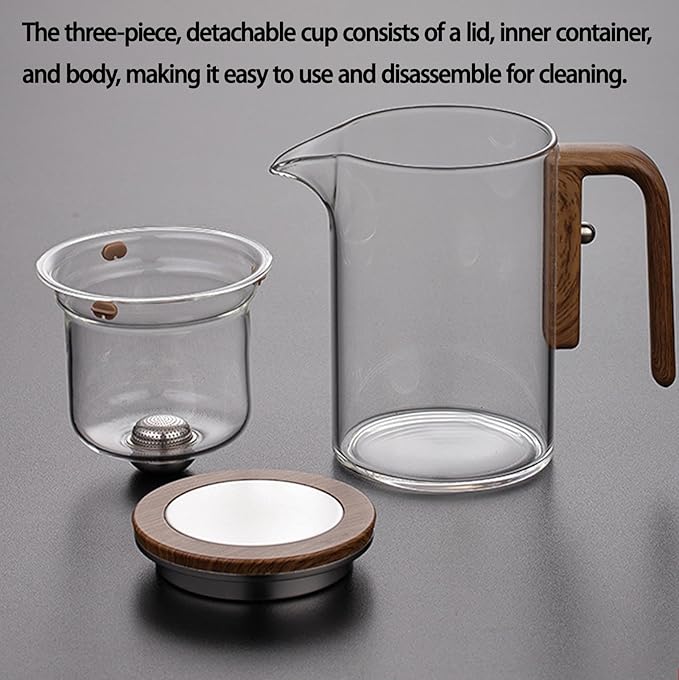 One-Touch La Magic Pot Tea with Infuser, 27oz/800ml Premium Loose Leaf Tea Maker, Elegant Magic Tea Pot Glass Gift Set, Heat-Resistant Borosilicate Glass, Easy to Clean - Bloomnest