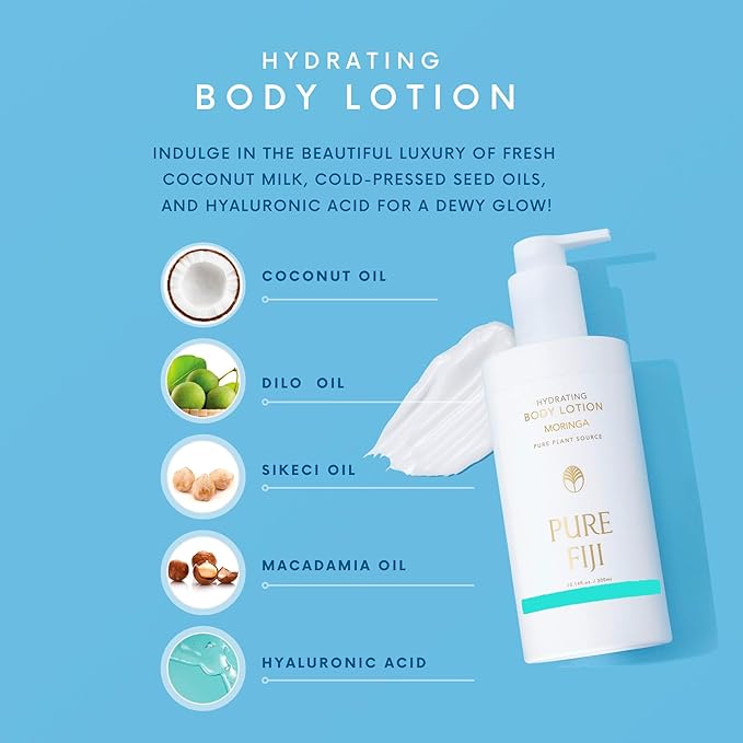 PURE FIJI Hydrating Body Lotion, Moringa (10.14 Fl.Oz /300ml) - Bloomnest