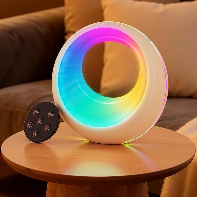Auxmir Nursery Night Light for Baby, Magic Moon Lamp for Kids and Adult 7 Lighting Colors & 9 RGB Modes, Rechargeable Bedside Table Lamp with Timing Function, Sleep Aid Nursing Lamp for Bedroom - Bloomnest