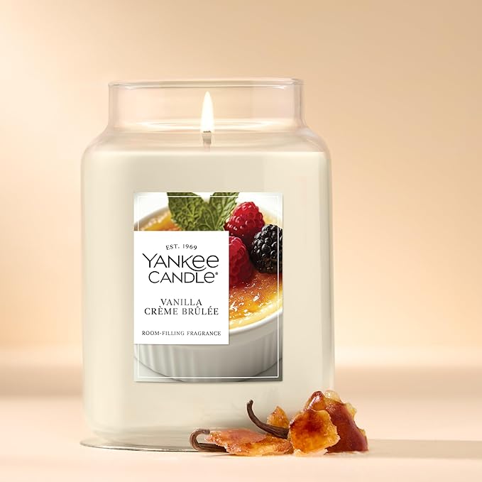 Yankee Candle, Vanilla Crème Brûlée Fall Scented Candle, 22oz Large Jar with up to 150 Hour Burn Time - Bloomnest