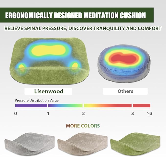 Meditation Cushion - Floor Pillow, Enlarge High Density Extremely Firm, Large Big Foam Floor Cushion Seating for Adults - Premium Yoga Pillows for Adults Gifts for Women, Men Green - Bloomnest