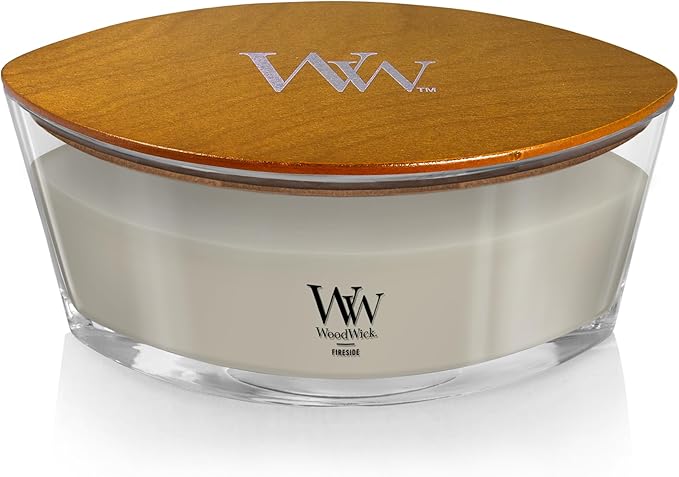WoodWick Fireside™ Holiday Candle Gifts for Women and Men, 16 oz Ellipse Candle with Crackling Wick - Bloomnest