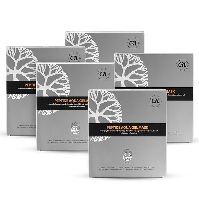 Clinical Resolution Peptide Aqua Gel Mask Instant Hydration, Soothing & Cooling, Helps Comfort Skin After Professional Treatments, Reduces Visible Redness and Sensitivity, (5 Boxes, 5 per Box) - Bloomnest