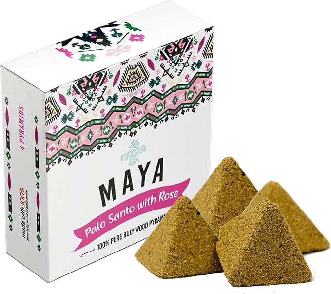 SOUL STICKS Maya Palo Santo Pyramid Incense Made from Powder for Cleansing Aromatherapy Spiritual Healing (Rose) SoulSticks