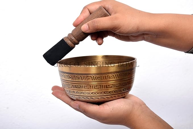 Set of 7 Chakra Etching Singing bowl- All in one- Handmade, healing bowls from Nepal-Meditation Bowl,Healing, Great for Meditation, Yoga, Sound Bath, Mindfulness, Relaxation ~ Cushion, Wooden Mallet