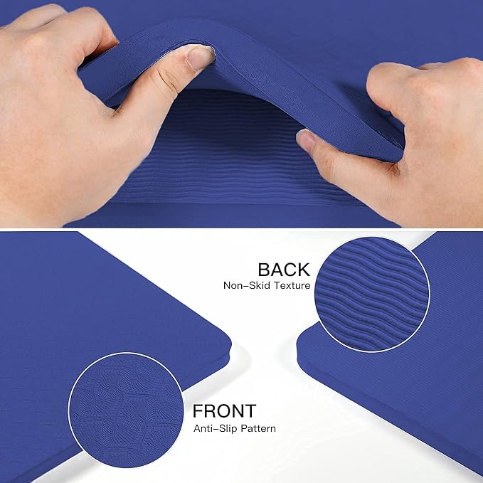 Hatha Yoga 4/5 inch TPE Yoga Mat Fitness & Exercise Mats Large Size 72"L x 32"W Non-Slip Anti-Tear For Women Men - Bloomnest