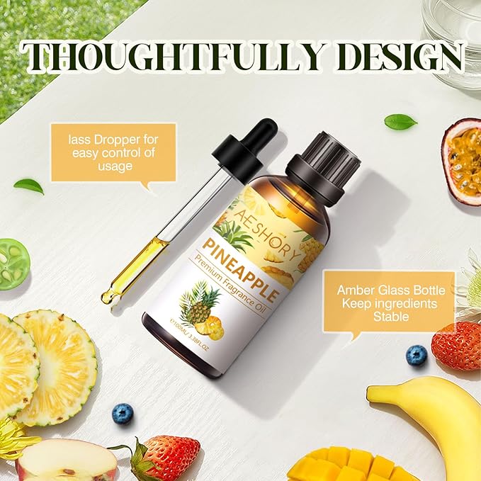 Pineapple Fragrance Oil 3.38FL.OZ - Aromatherapy Essential Oils for Diffusers for Home, Cedar Scented Oils for Massage, Soap Candle Making Scents - 100ML - Bloomnest