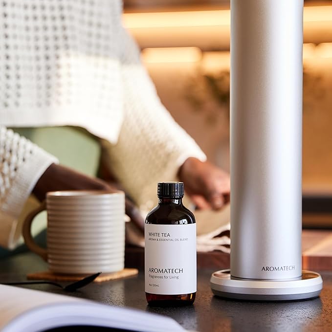 AromaTech White Tea Aroma Essential Oil Blend: Luxury Hotel Inspired Aromatherapy with White Tea, Orange & Palo Santo for Ultrasonic Diffusers & Nebulizers - 0.3 fl oz, 10 mL - Bloomnest