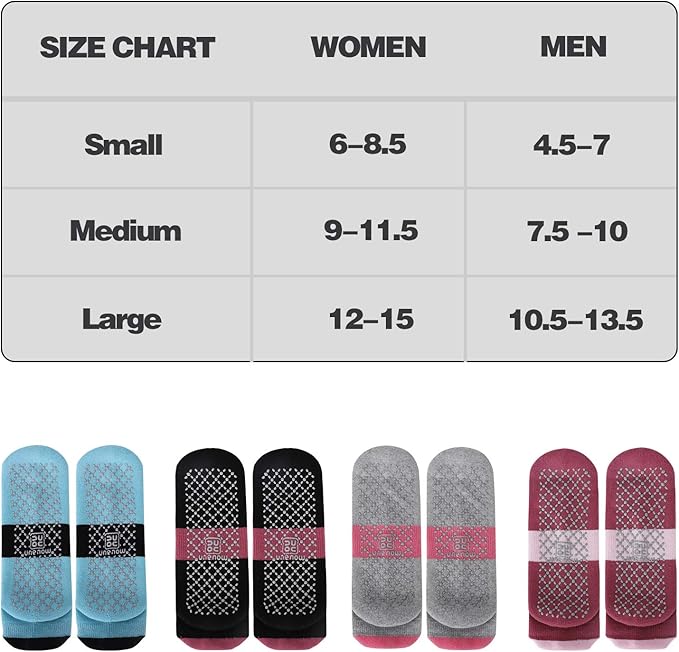 unenow Unisex Non Slip Grip Socks with Cushion for Yoga Pilates Barre Home & Hospital - Bloomnest