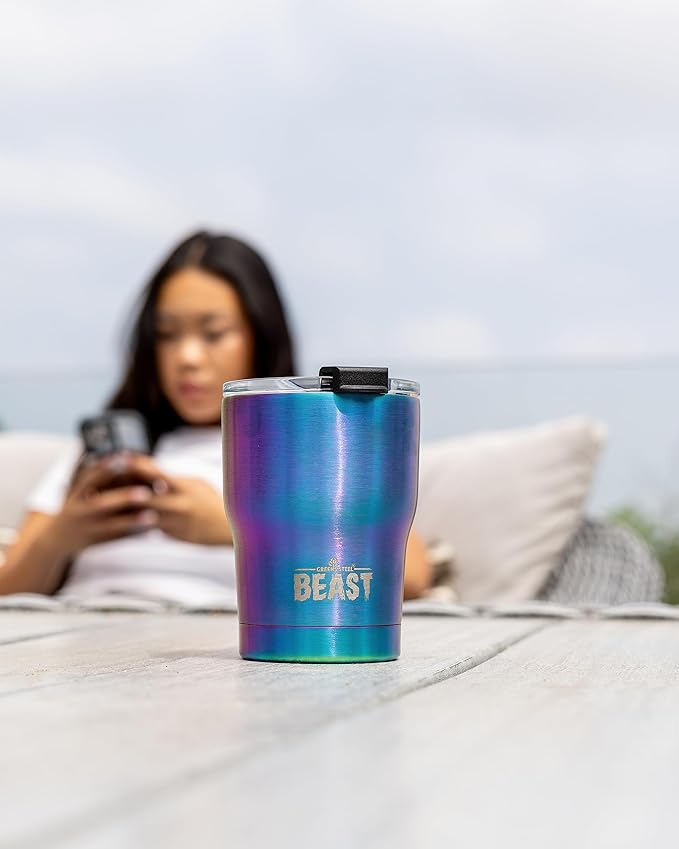 Beast 10 oz Tumbler Stainless Steel Vacuum Insulated Coffee Ice Cup Double Wall Travel Flask (Rainbow) - Bloomnest