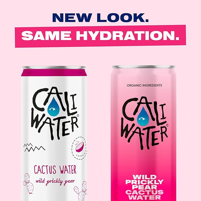 Caliwater - Organic Cactus Water - Wild Prickly Pear - 5g Sugar, 25 Calories - Coconut Water Alternative - Natural Plant Based Hydration - Skin Care, Electrolyte Drinks - Flavored Water - 12 Cans - Bloomnest