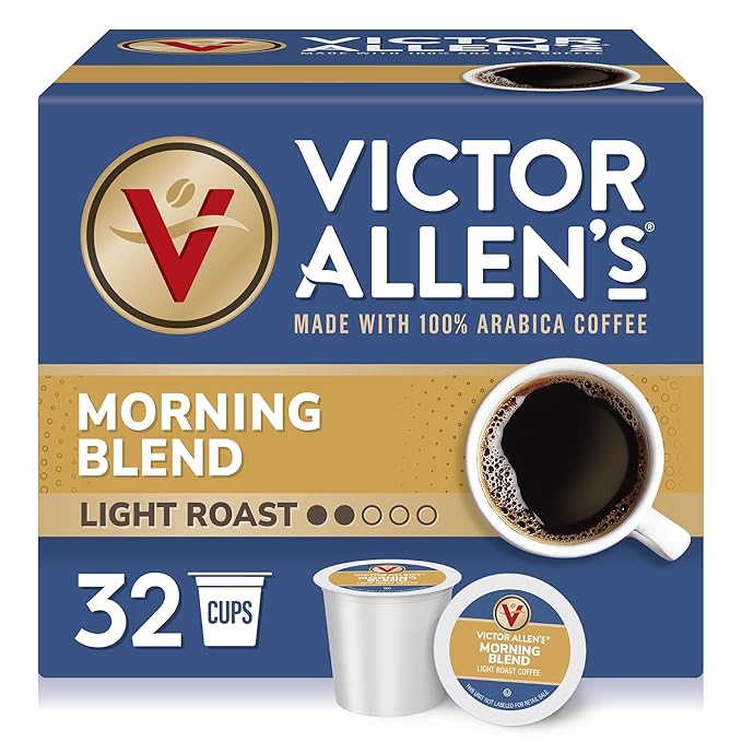 Victor Allen's Coffee Morning Blend, Light Roast, 32 Count, Single Serve Coffee Pods for Keurig K-Cup Brewers - Bloomnest