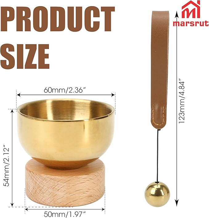 Mini Singing Bowl Set – 2.36" Tibetan Handcrafted Brass Sound Bowl for Meditation, Yoga, Relaxation, Mindfulness, Self-Regulation, Chakra Healing, Stress Relief Therapy, Spiritual Gift for Women Men - Bloomnest